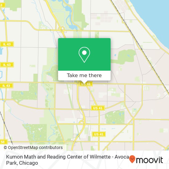 Mapa de Kumon Math and Reading Center of Wilmette - Avoca Park