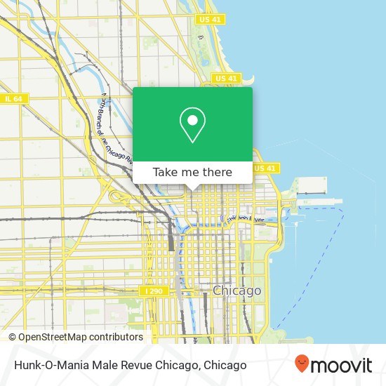 Hunk-O-Mania Male Revue Chicago map