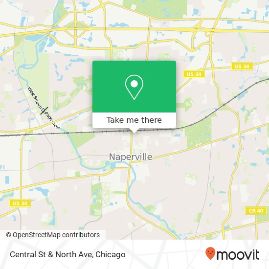 Central St & North Ave map