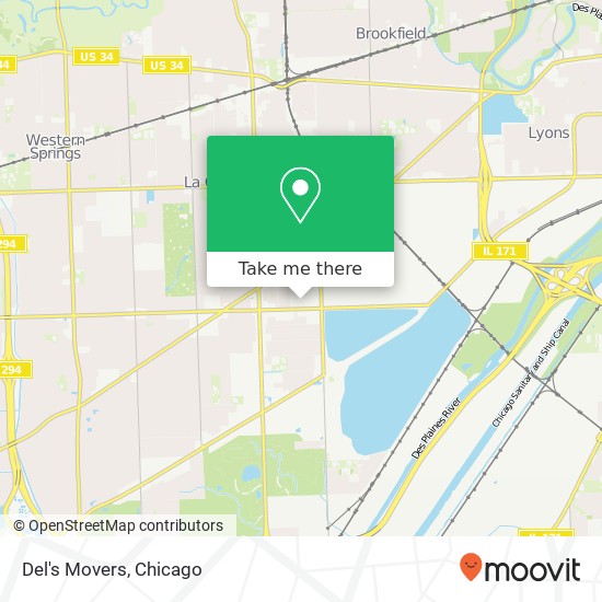 Del's Movers map