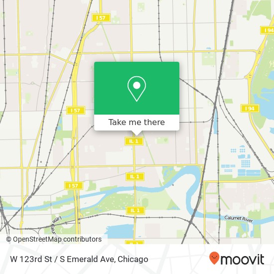 W 123rd St / S Emerald Ave map