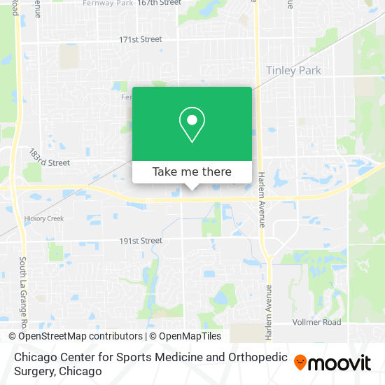 Chicago Center for Sports Medicine and Orthopedic Surgery map