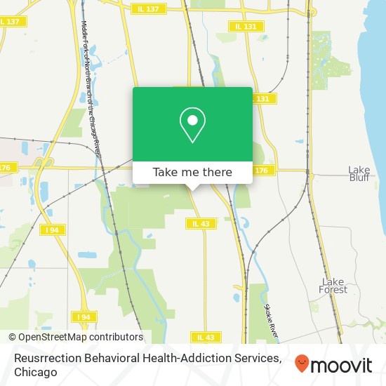 Mapa de Reusrrection Behavioral Health-Addiction Services