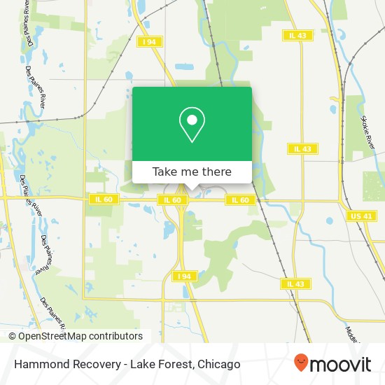 Hammond Recovery - Lake Forest map