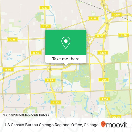 US Census Bureau Chicago Regional Office map