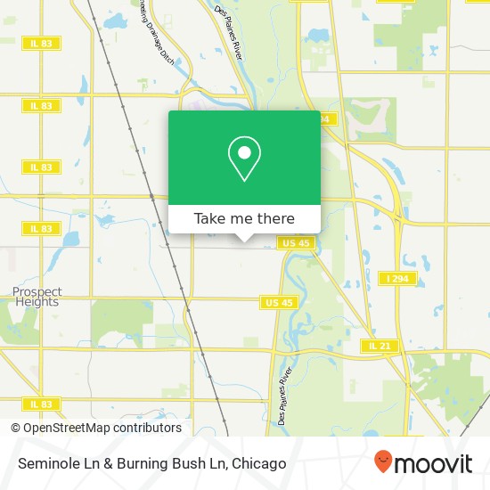 Seminole Ln & Burning Bush Ln map
