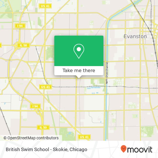 British Swim School - Skokie map