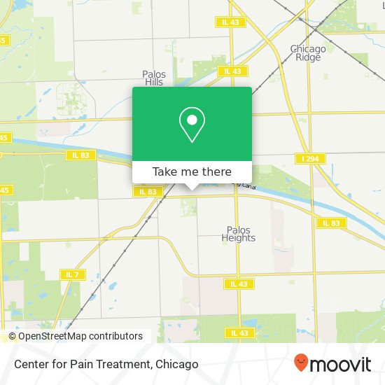 Center for Pain Treatment map