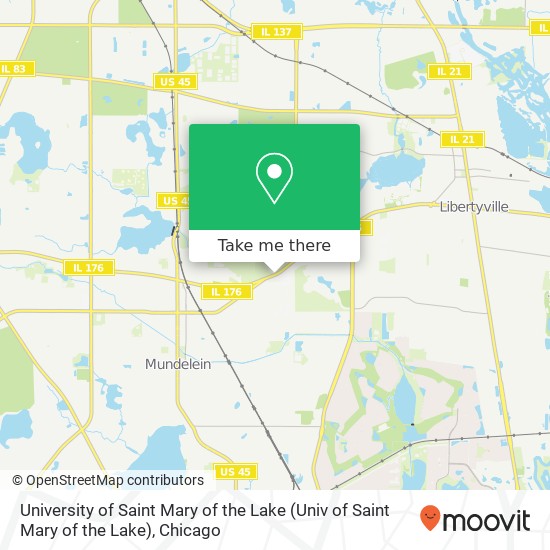 University of Saint Mary of the Lake map