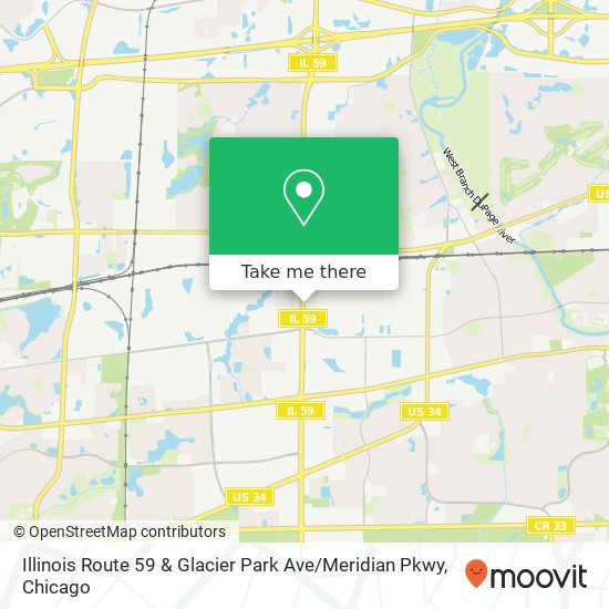 Illinois Route 59 & Glacier Park Ave / Meridian Pkwy map