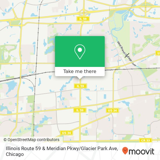 Mapa de Illinois Route 59 & Meridian Pkwy / Glacier Park Ave