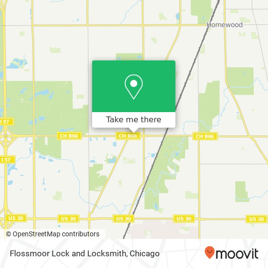 Flossmoor Lock and Locksmith map