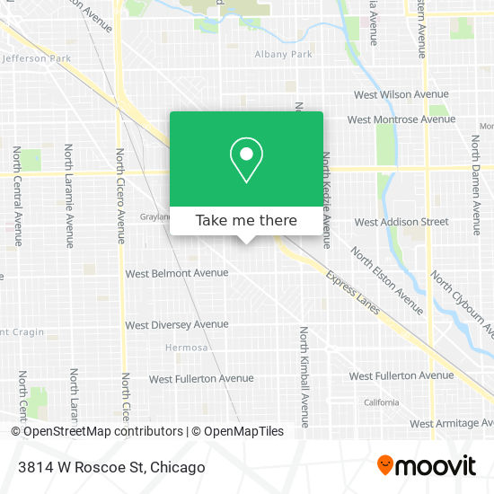 Mapa de 3814 W Roscoe St