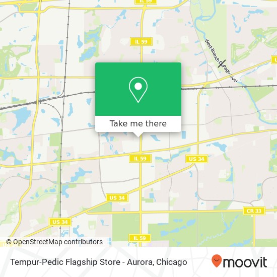 Tempur-Pedic Flagship Store - Aurora map