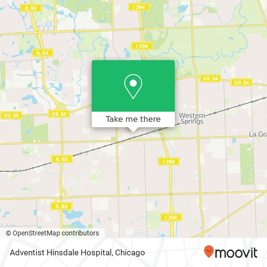 Adventist Hinsdale Hospital map