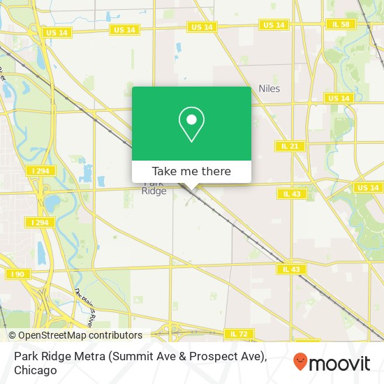 Park Ridge Metra (Summit Ave & Prospect Ave) map