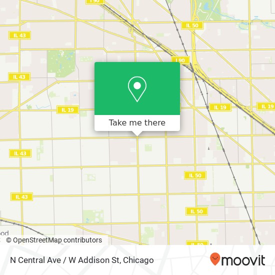 Mapa de N Central Ave / W Addison St