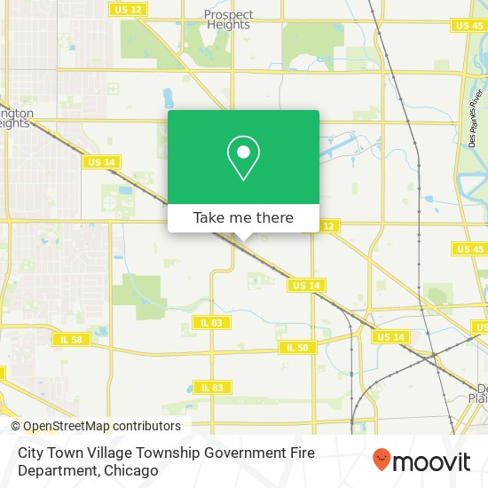 Mapa de City Town Village Township Government Fire Department