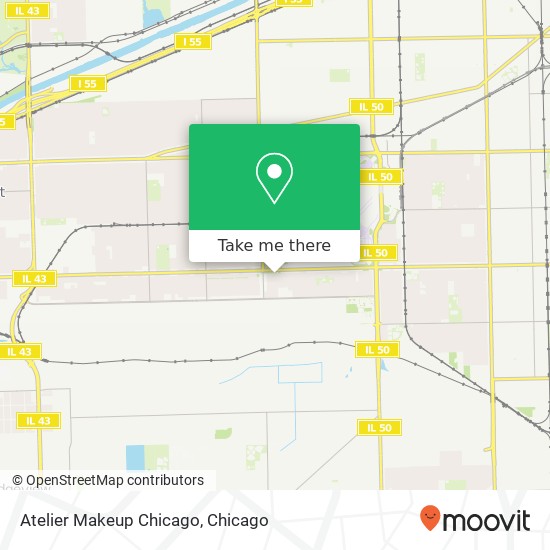 Atelier Makeup Chicago map