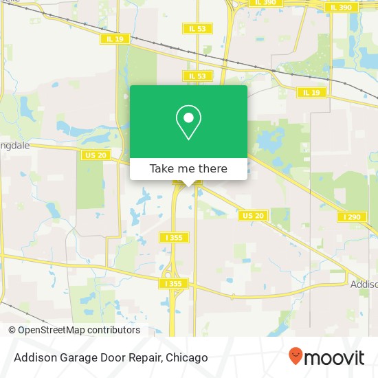 Mapa de Addison Garage Door Repair