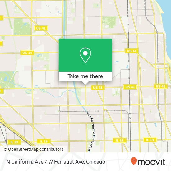 Mapa de N California Ave / W Farragut Ave