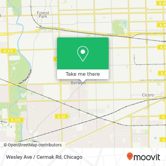 Wesley Ave / Cermak Rd map