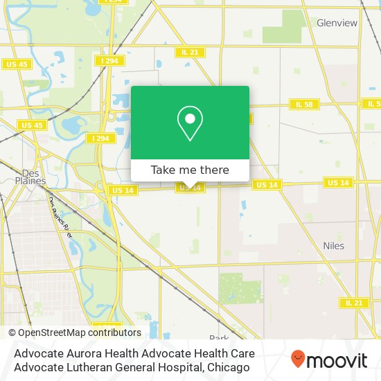 Advocate Aurora Health Advocate Health Care Advocate Lutheran General Hospital map