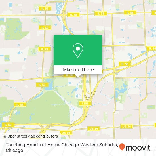 Touching Hearts at Home Chicago Western Suburbs map