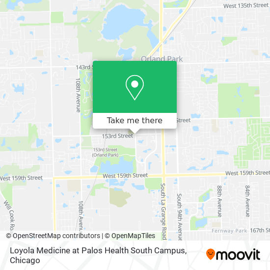 Mapa de Loyola Medicine at Palos Health South Campus