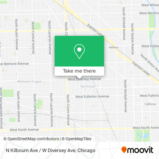 N Kilbourn Ave / W Diversey Ave map