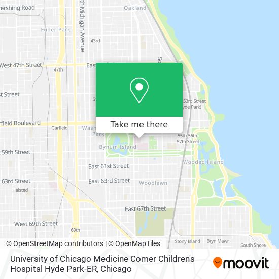 University of Chicago Medicine Comer Children's Hospital Hyde Park-ER map