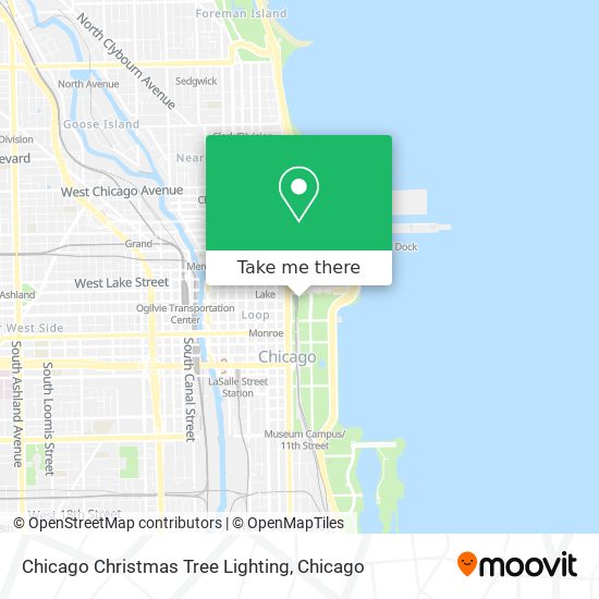 Chicago Christmas Tree Lighting map