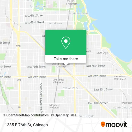 1335 E 76th St map