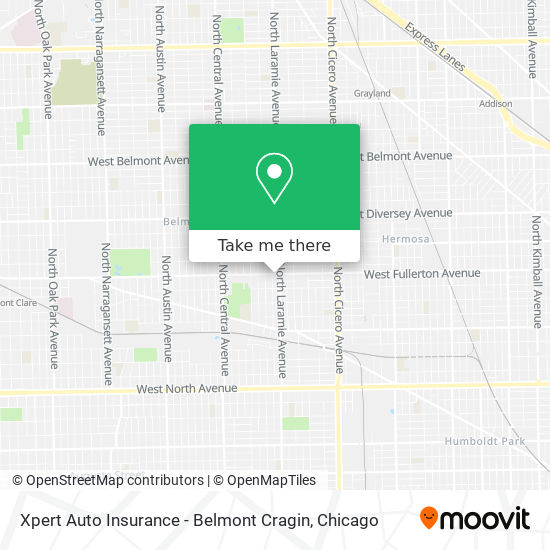 Xpert Auto Insurance - Belmont Cragin map