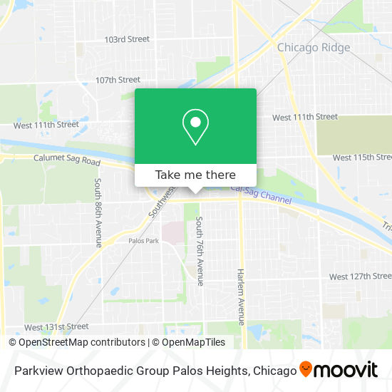 Parkview Orthopaedic Group Palos Heights map