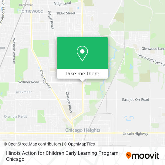 Mapa de Illinois Action for Children Early Learning Program