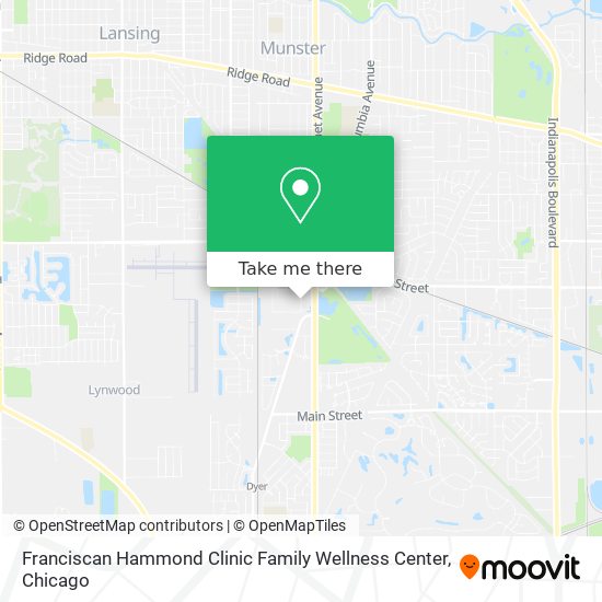 Mapa de Franciscan Hammond Clinic Family Wellness Center