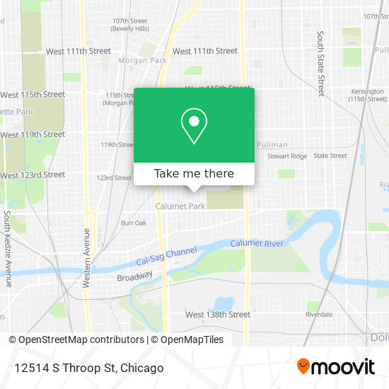 12514 S Throop St map