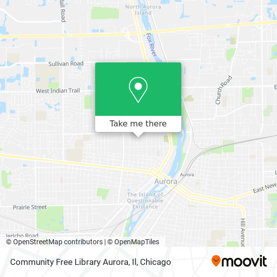 Community Free Library Aurora, Il map