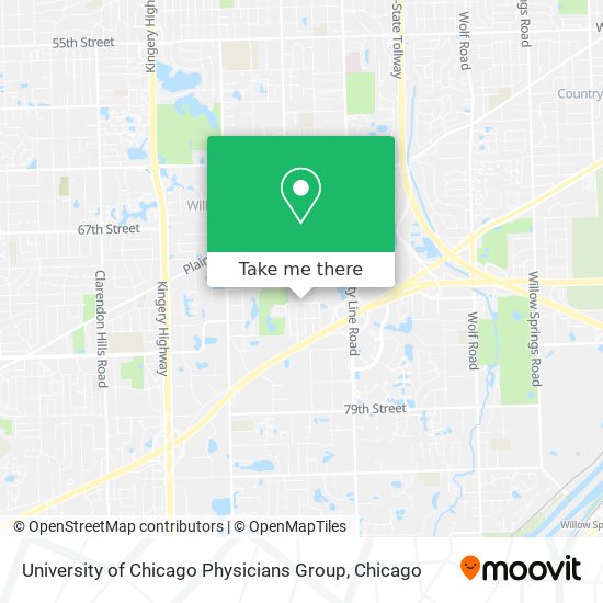 University of Chicago Physicians Group map