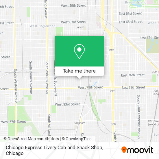 Chicago Express Livery Cab and Shack Shop map