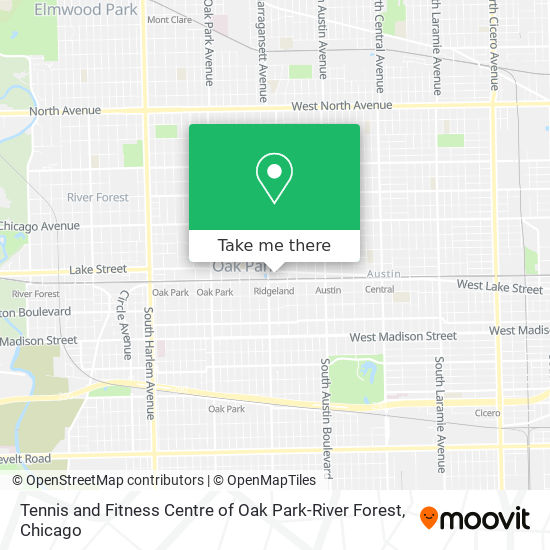 Tennis and Fitness Centre of Oak Park-River Forest map