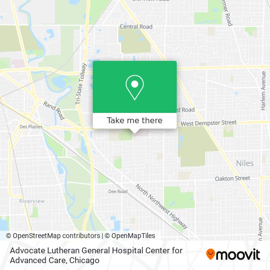 Mapa de Advocate Lutheran General Hospital Center for Advanced Care