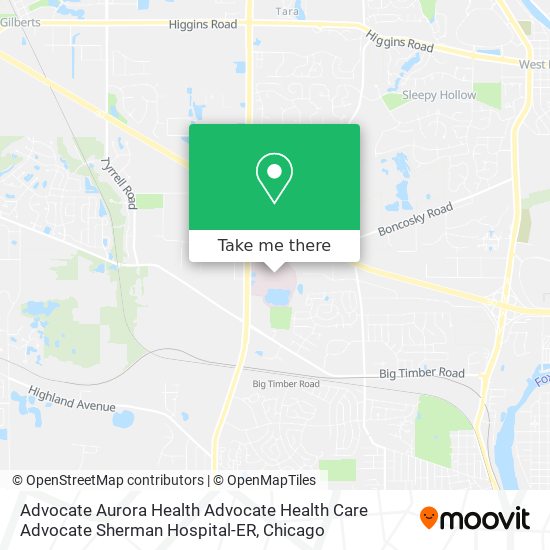 Mapa de Advocate Aurora Health Advocate Health Care Advocate Sherman Hospital-ER