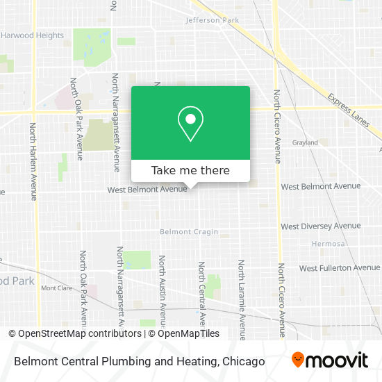 Mapa de Belmont Central Plumbing and Heating