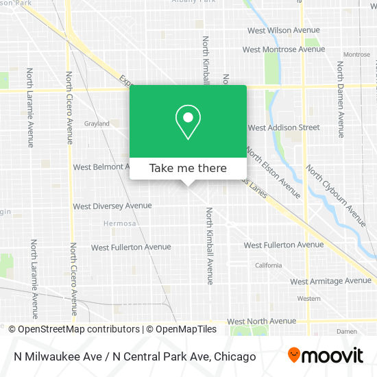 Mapa de N Milwaukee Ave / N Central Park Ave