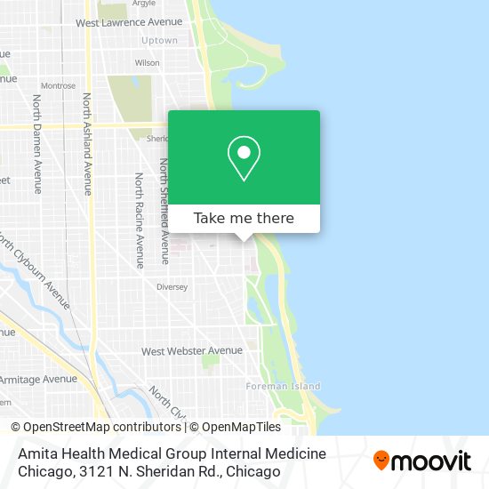 Mapa de Amita Health Medical Group Internal Medicine Chicago, 3121 N. Sheridan Rd.