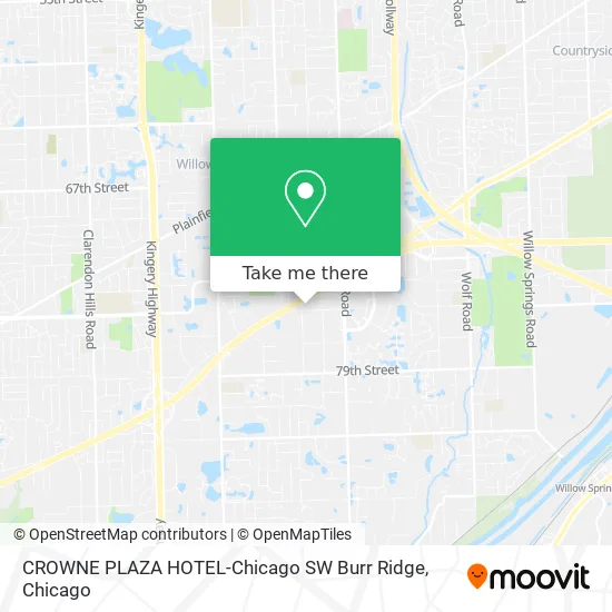 Mapa de CROWNE PLAZA HOTEL-Chicago SW Burr Ridge