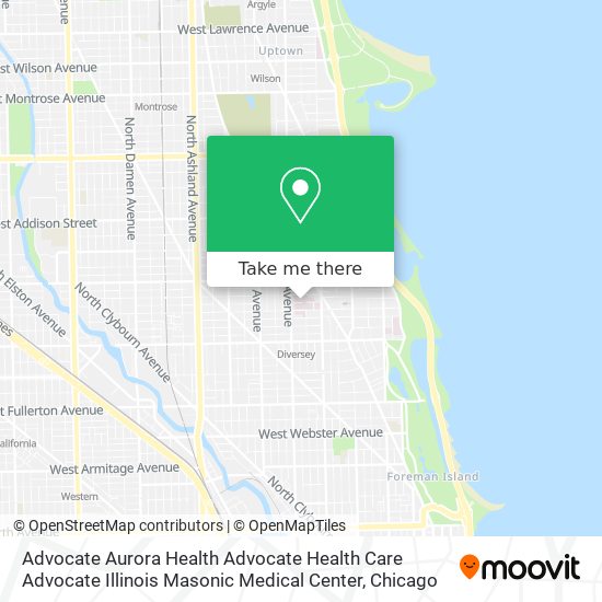Mapa de Advocate Aurora Health Advocate Health Care Advocate Illinois Masonic Medical Center
