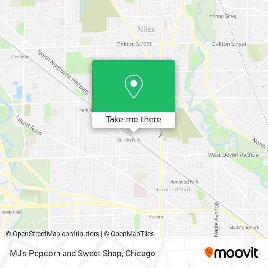 MJ's Popcorn and Sweet Shop map